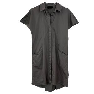 ALCHEMY EQUIPMENT TWILL SHIRTDRESS Women's XS Short‎ Sleeve Button Front Silk